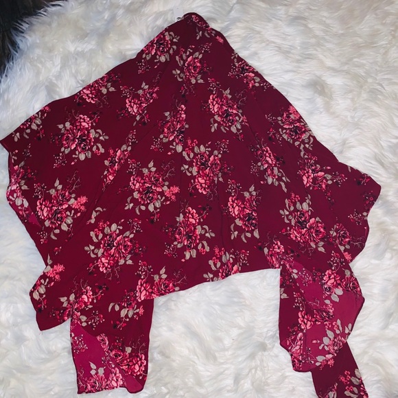 NWT💫Moa Moa Wine Floral Shawl Kimono - Picture 7 of 8